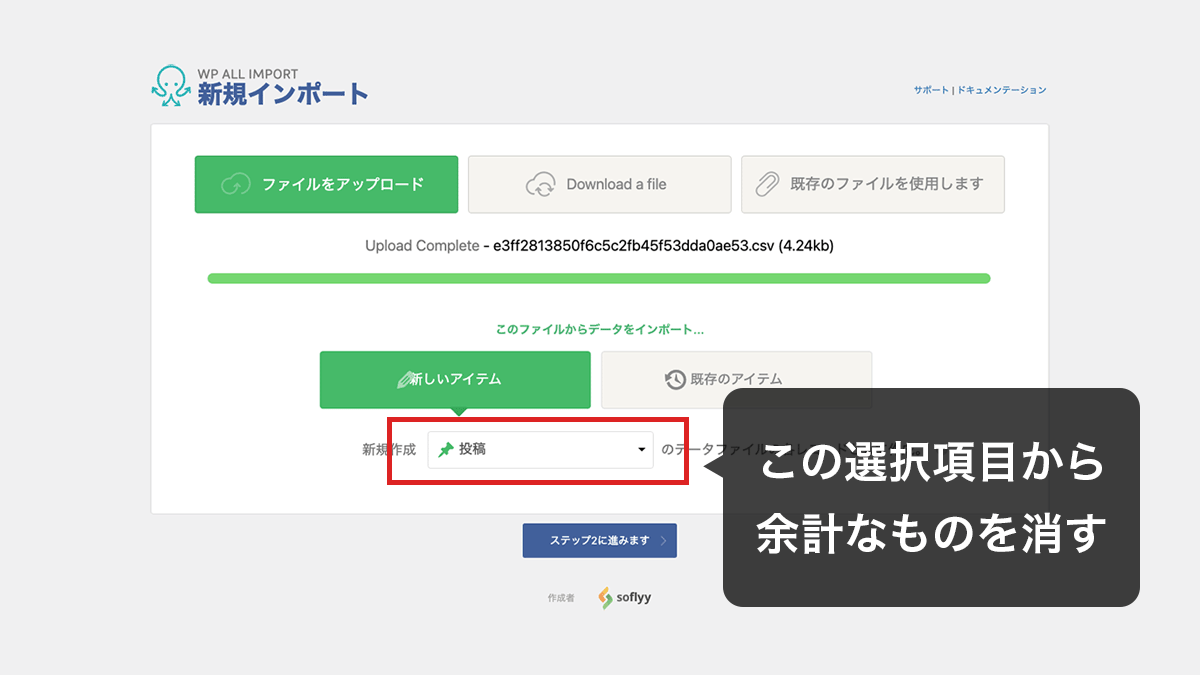 WP All Importでインポート時に特定の投稿タイプのみ選択できるように
